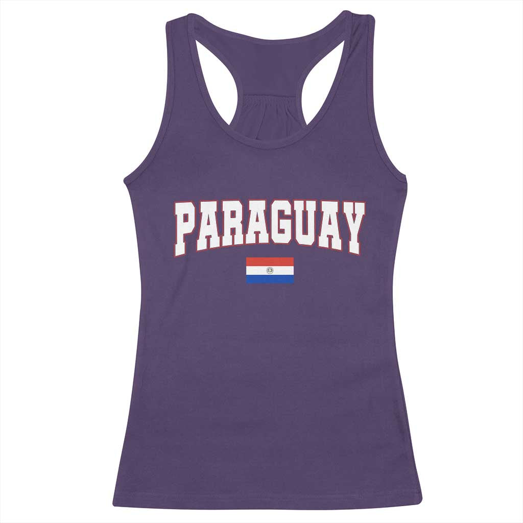 Paraguay Retro Athletic Varsity Style Racerback Tank Top Paraguaya Flag Country Pride Heritage TS02 Purple Print Your Wear