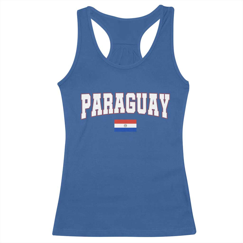 Paraguay Retro Athletic Varsity Style Racerback Tank Top Paraguaya Flag Country Pride Heritage TS02 Royal Blue Print Your Wear