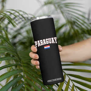 Paraguay Retro Athletic Varsity Style Skinny Tumbler Paraguaya Flag Country Pride Heritage TS02 Print Your Wear
