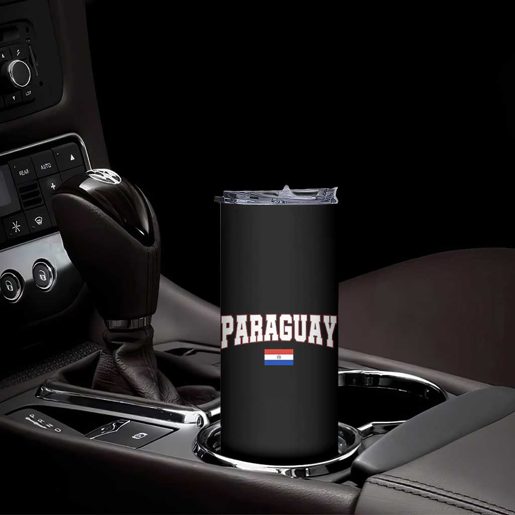 Paraguay Retro Athletic Varsity Style Skinny Tumbler Paraguaya Flag Country Pride Heritage TS02 Print Your Wear