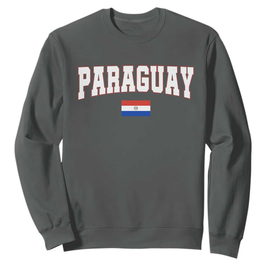 Paraguay Retro Athletic Varsity Style Sweatshirt Paraguaya Flag Country Pride Heritage TS02 S Dark Heather Print Your Wear