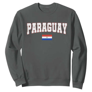 Paraguay Retro Athletic Varsity Style Sweatshirt Paraguaya Flag Country Pride Heritage TS02 S Dark Heather Print Your Wear