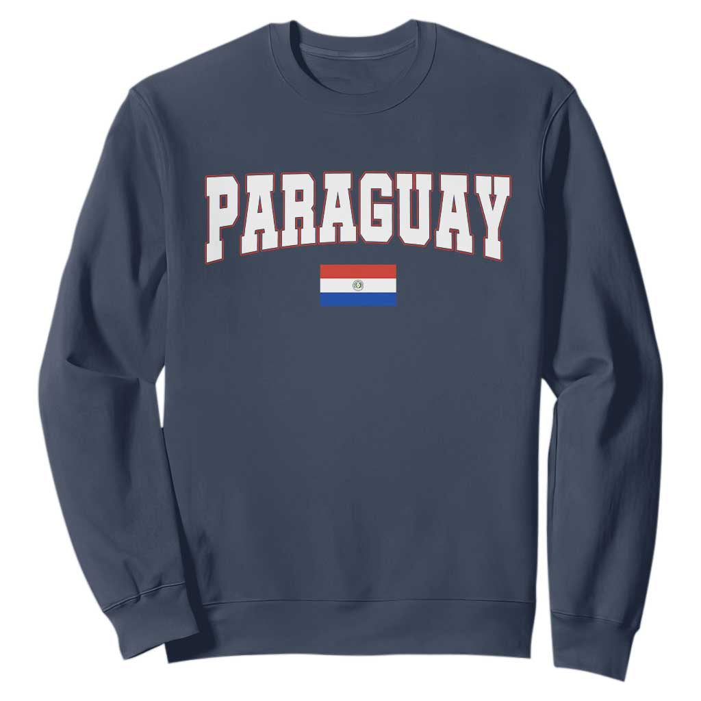 Paraguay Retro Athletic Varsity Style Sweatshirt Paraguaya Flag Country Pride Heritage TS02 Navy Print Your Wear