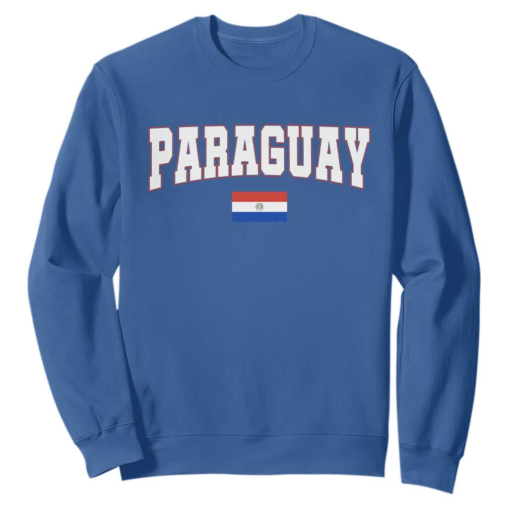 Paraguay Retro Athletic Varsity Style Sweatshirt Paraguaya Flag Country Pride Heritage TS02 Royal Blue Print Your Wear
