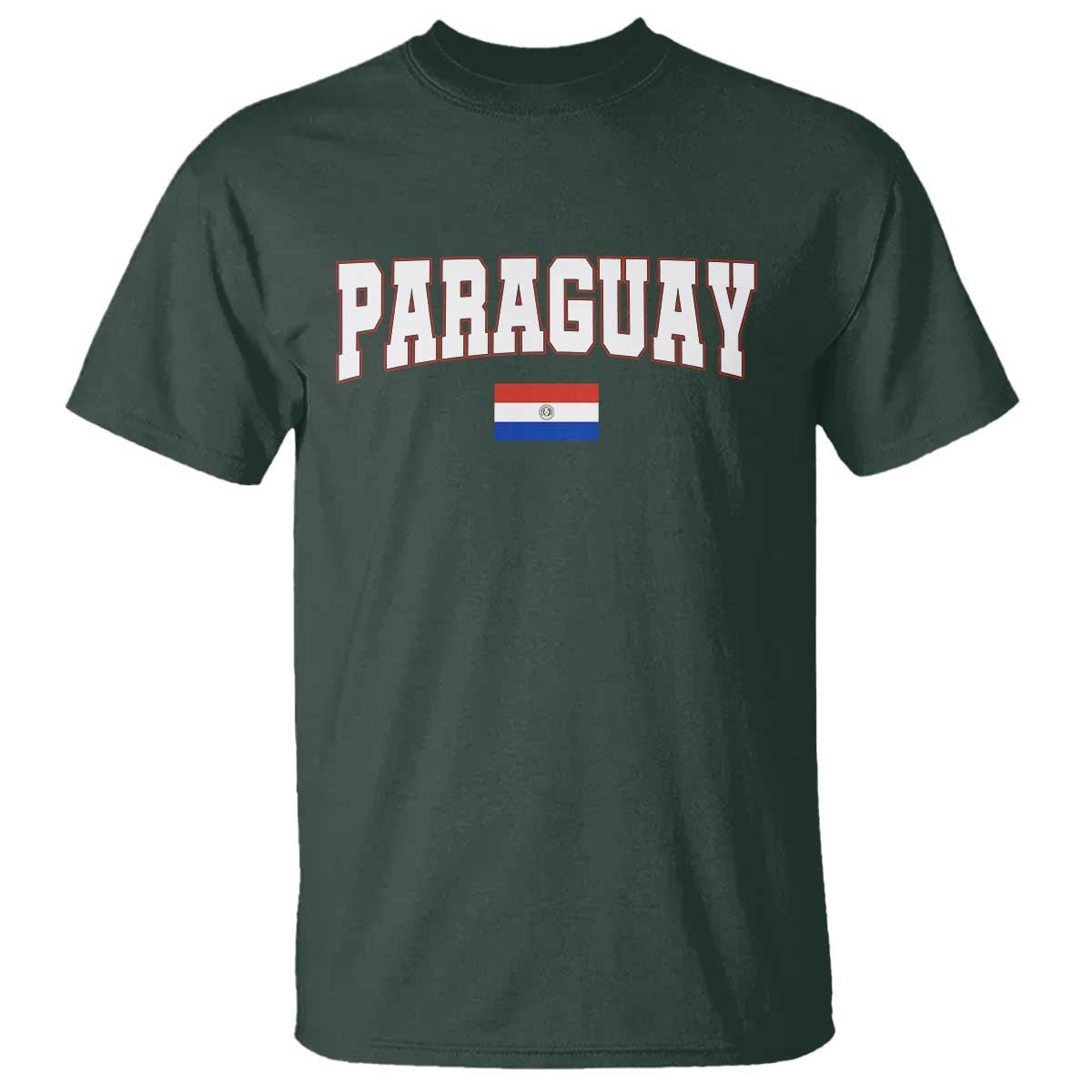 Paraguay Retro Athletic Varsity Style T Shirt Paraguaya Flag Country Pride Heritage TS02 Dark Forest Green Print Your Wear