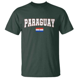 Paraguay Retro Athletic Varsity Style T Shirt Paraguaya Flag Country Pride Heritage TS02 Dark Forest Green Print Your Wear