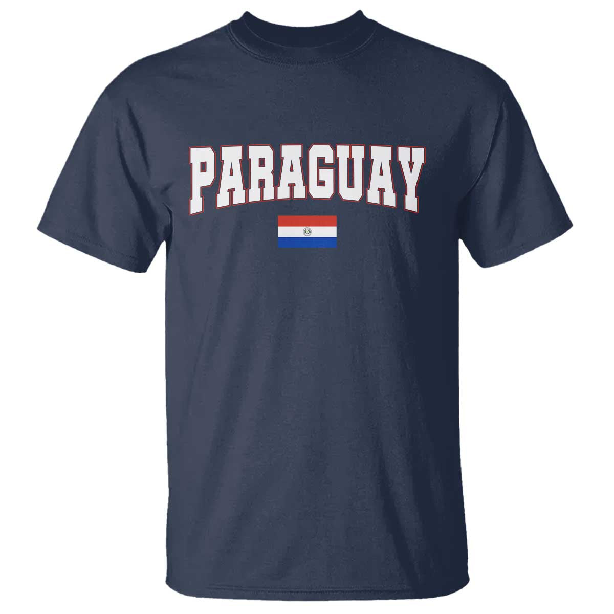 Paraguay Retro Athletic Varsity Style T Shirt Paraguaya Flag Country Pride Heritage TS02 Navy Print Your Wear