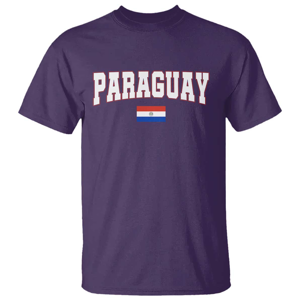 Paraguay Retro Athletic Varsity Style T Shirt Paraguaya Flag Country Pride Heritage TS02 Purple Print Your Wear