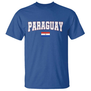 Paraguay Retro Athletic Varsity Style T Shirt Paraguaya Flag Country Pride Heritage TS02 Royal Blue Print Your Wear