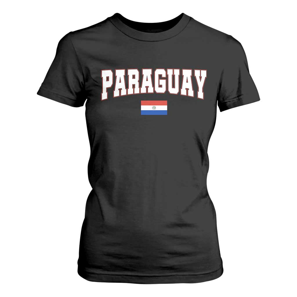 Paraguay Retro Athletic Varsity Style T Shirt For Women Paraguaya Flag Country Pride Heritage TS02 Black Print Your Wear