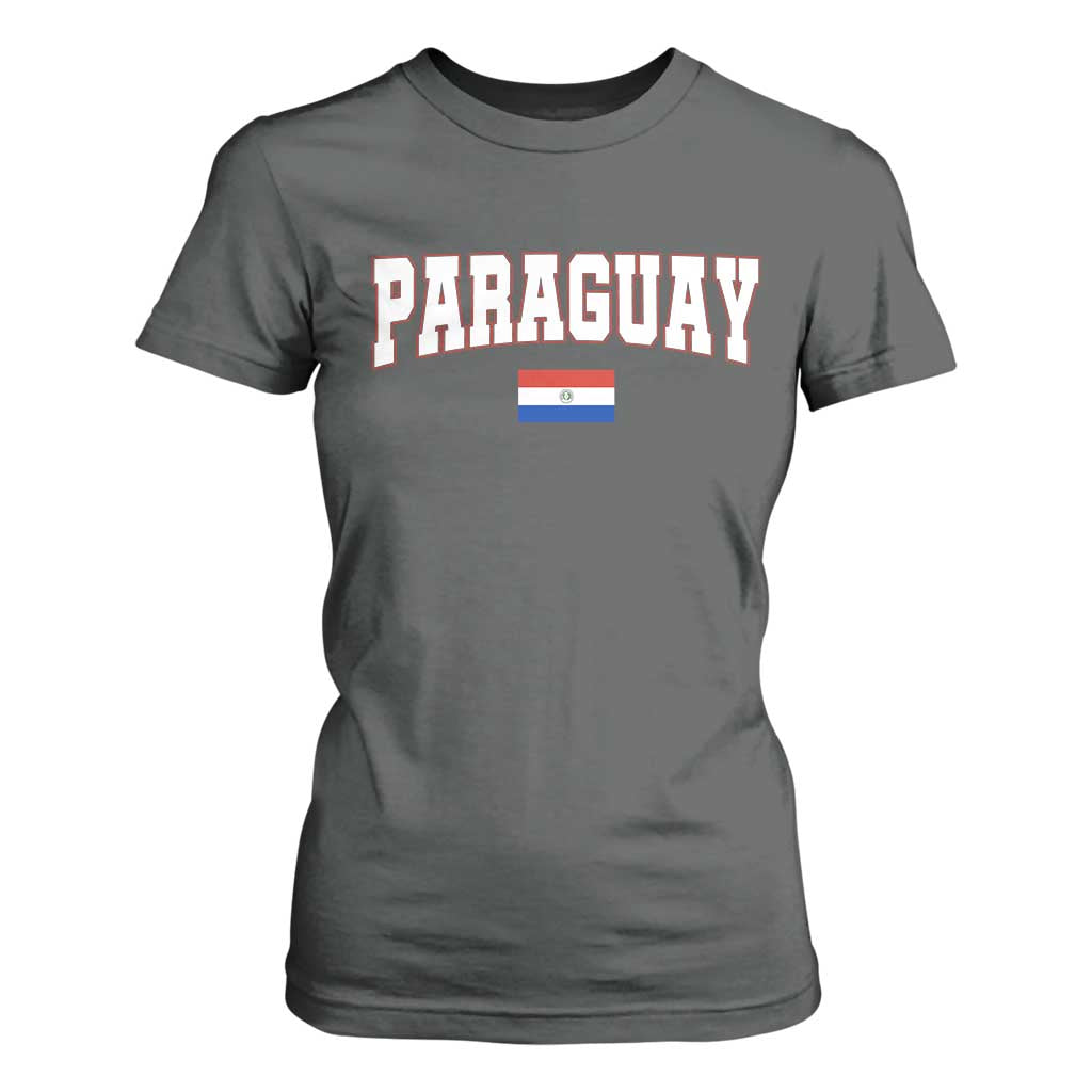 Paraguay Retro Athletic Varsity Style T Shirt For Women Paraguaya Flag Country Pride Heritage TS02 Dark Heather Print Your Wear