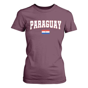 Paraguay Retro Athletic Varsity Style T Shirt For Women Paraguaya Flag Country Pride Heritage TS02 Maroon Print Your Wear