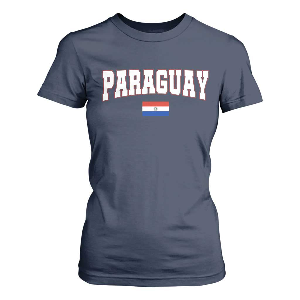 Paraguay Retro Athletic Varsity Style T Shirt For Women Paraguaya Flag Country Pride Heritage TS02 Navy Print Your Wear