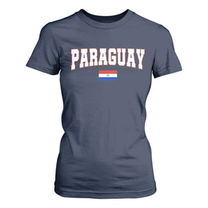 Paraguay Retro Athletic Varsity Style T Shirt For Women Paraguaya Flag Country Pride Heritage TS02 Navy Print Your Wear