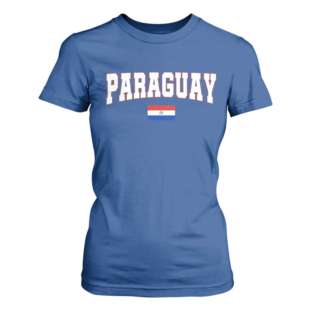 Paraguay Retro Athletic Varsity Style T Shirt For Women Paraguaya Flag Country Pride Heritage TS02 Royal Blue Print Your Wear