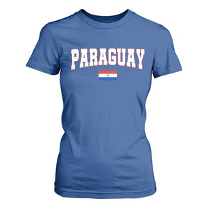 Paraguay Retro Athletic Varsity Style T Shirt For Women Paraguaya Flag Country Pride Heritage TS02 Royal Blue Print Your Wear