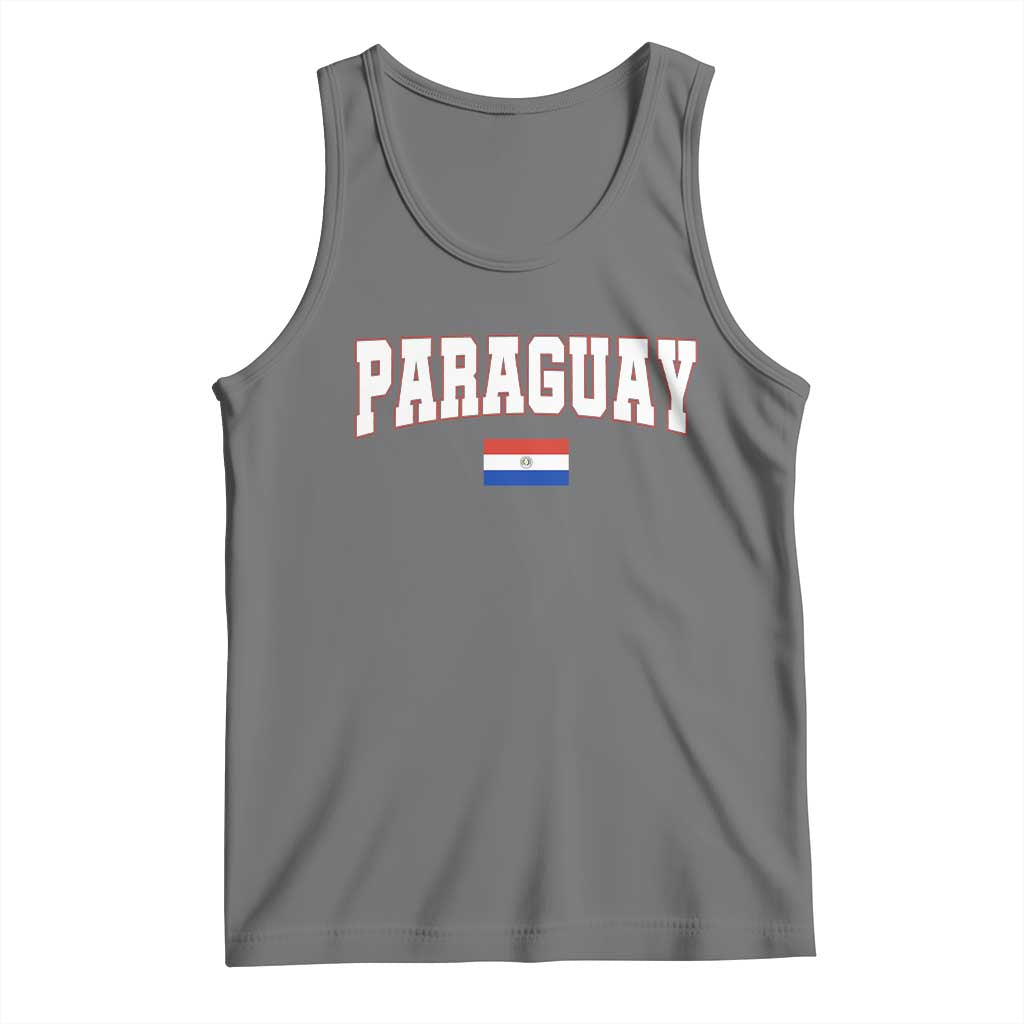 Paraguay Retro Athletic Varsity Style Tank Top Paraguaya Flag Country Pride Heritage TS02 Black Heather Print Your Wear