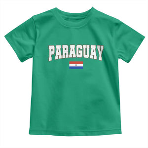 Paraguay Retro Athletic Varsity Style Toddler T Shirt Paraguaya Flag Country Pride Heritage TS02 Irish Green Print Your Wear