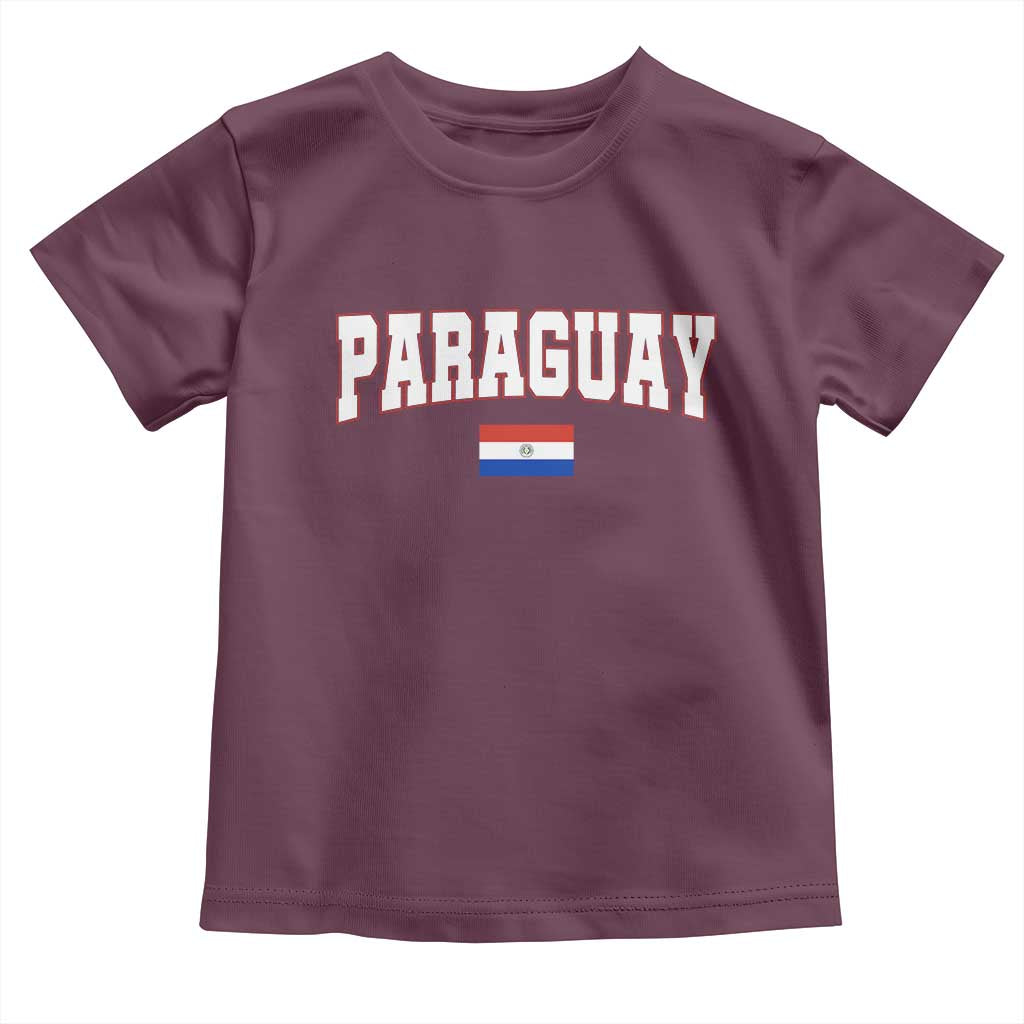 Paraguay Retro Athletic Varsity Style Toddler T Shirt Paraguaya Flag Country Pride Heritage TS02 Maroon Print Your Wear