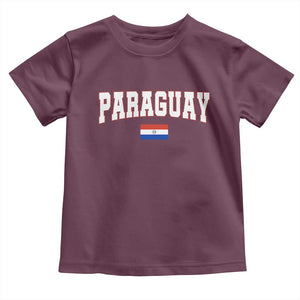 Paraguay Retro Athletic Varsity Style Toddler T Shirt Paraguaya Flag Country Pride Heritage TS02 Maroon Print Your Wear