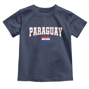 Paraguay Retro Athletic Varsity Style Toddler T Shirt Paraguaya Flag Country Pride Heritage TS02 Navy Print Your Wear