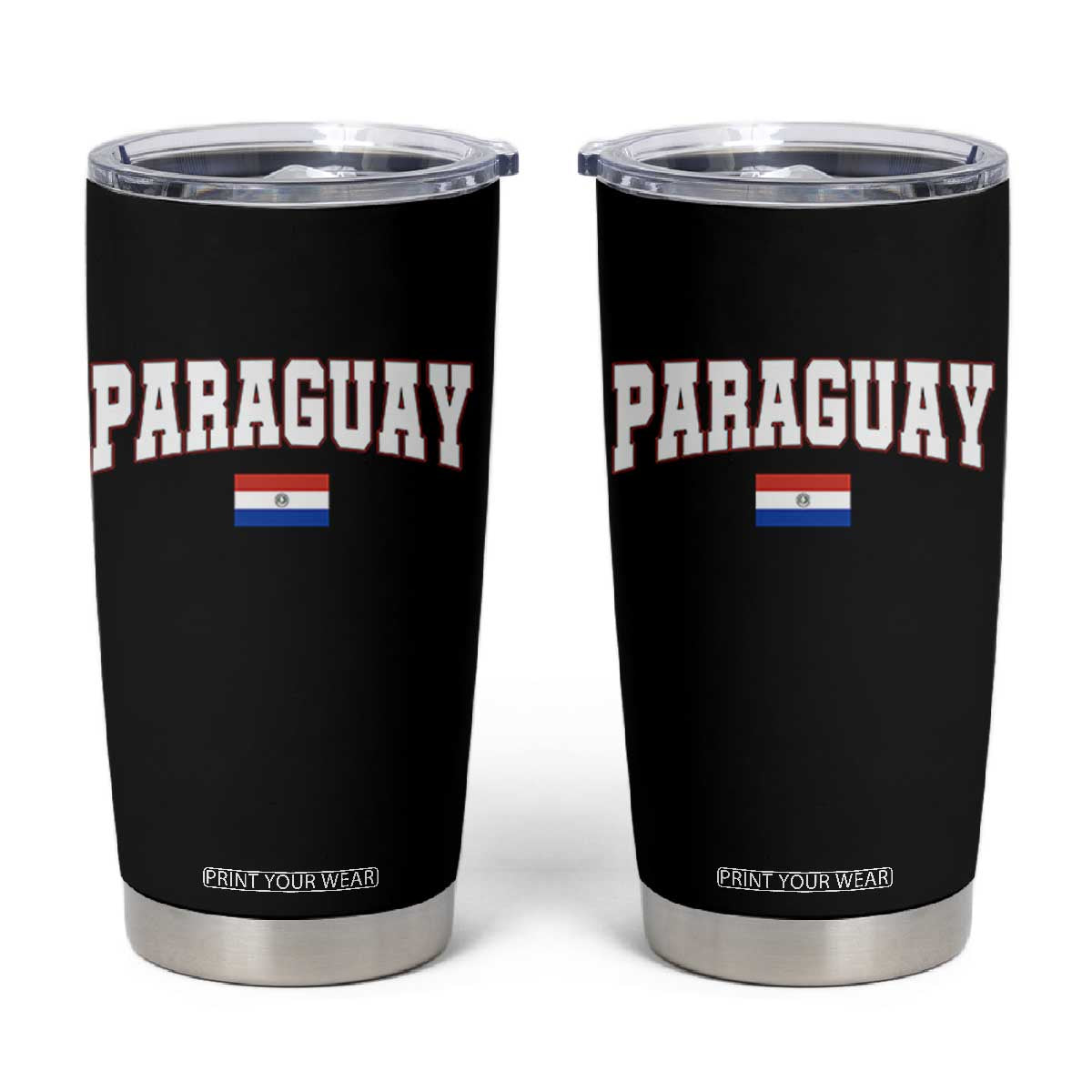 Paraguay Retro Athletic Varsity Style Tumbler Cup Paraguaya Flag Country Pride Heritage TS02 Black Print Your Wear