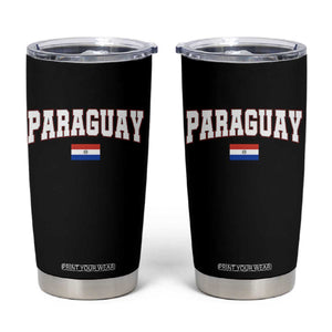 Paraguay Retro Athletic Varsity Style Tumbler Cup Paraguaya Flag Country Pride Heritage TS02 Black Print Your Wear