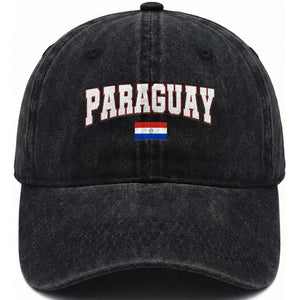Paraguay Retro Athletic Varsity Style Washed Cotton Baseball Cap Paraguaya Flag Country Pride Heritage TS02 Print Your Wear