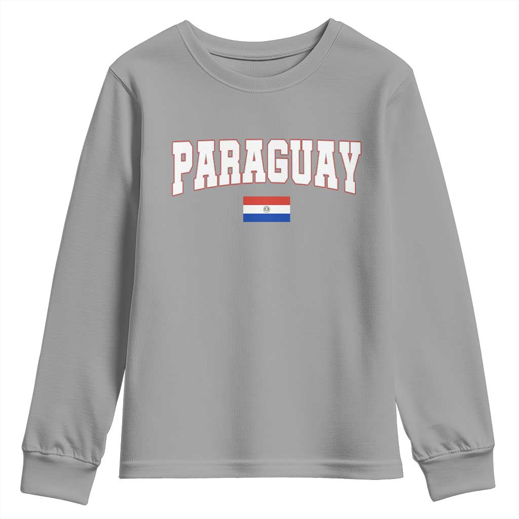 Paraguay Retro Athletic Varsity Style Youth Sweatshirt Paraguaya Flag Country Pride Heritage TS02 Sport Gray Print Your Wear