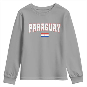 Paraguay Retro Athletic Varsity Style Youth Sweatshirt Paraguaya Flag Country Pride Heritage TS02 Sport Gray Print Your Wear