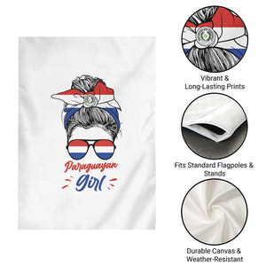 Proud Paraguayan Girl Messy Bun Bandana Aviator Sunglasses Garden Flag Paraguay Heritage Roots HispanicLatina Pride TS02 Print Your Wear