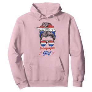 Proud Paraguayan Girl Messy Bun Bandana Aviator Sunglasses Hoodie Paraguay Heritage Roots HispanicLatina Pride TS02 Light Pink Print Your Wear