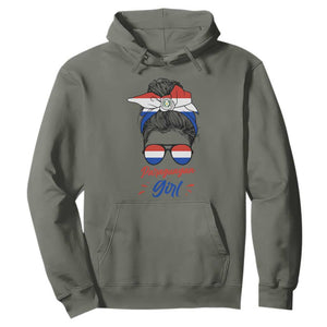 Proud Paraguayan Girl Messy Bun Bandana Aviator Sunglasses Hoodie Paraguay Heritage Roots HispanicLatina Pride TS02 S Military Green Print Your Wear
