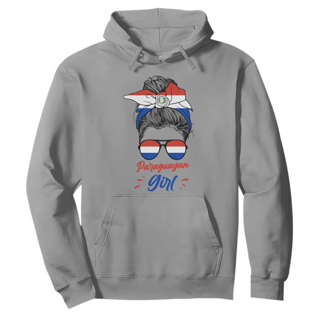 Proud Paraguayan Girl Messy Bun Bandana Aviator Sunglasses Hoodie Paraguay Heritage Roots HispanicLatina Pride TS02 Sport Gray Print Your Wear