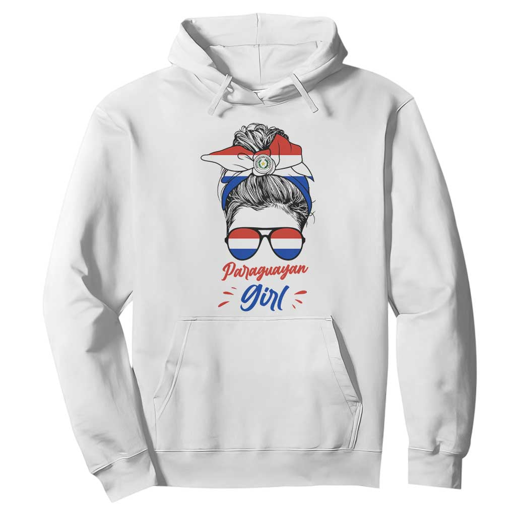 Proud Paraguayan Girl Messy Bun Bandana Aviator Sunglasses Hoodie Paraguay Heritage Roots HispanicLatina Pride TS02 White Print Your Wear