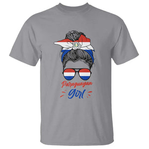 Proud Paraguayan Girl Messy Bun Bandana Aviator Sunglasses T Shirt Paraguay Heritage Roots HispanicLatina Pride TS02 Sport Gray Print Your Wear