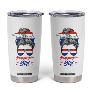 Proud Paraguayan Girl Messy Bun Bandana Aviator Sunglasses Tumbler Cup Paraguay Heritage Roots HispanicLatina Pride TS02 White Print Your Wear