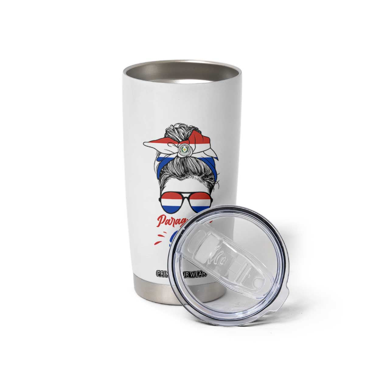 Proud Paraguayan Girl Messy Bun Bandana Aviator Sunglasses Tumbler Cup Paraguay Heritage Roots HispanicLatina Pride TS02 Print Your Wear