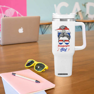 Proud Paraguayan Girl Messy Bun Bandana Aviator Sunglasses Tumbler With Handle Paraguay Heritage Roots HispanicLatina Pride TS02 Print Your Wear
