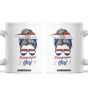 Proud Paraguayan Girl Messy Bun Bandana Aviator Sunglasses Coffee Mug Paraguay Heritage Roots HispanicLatina Pride TS02 White Print Your Wear