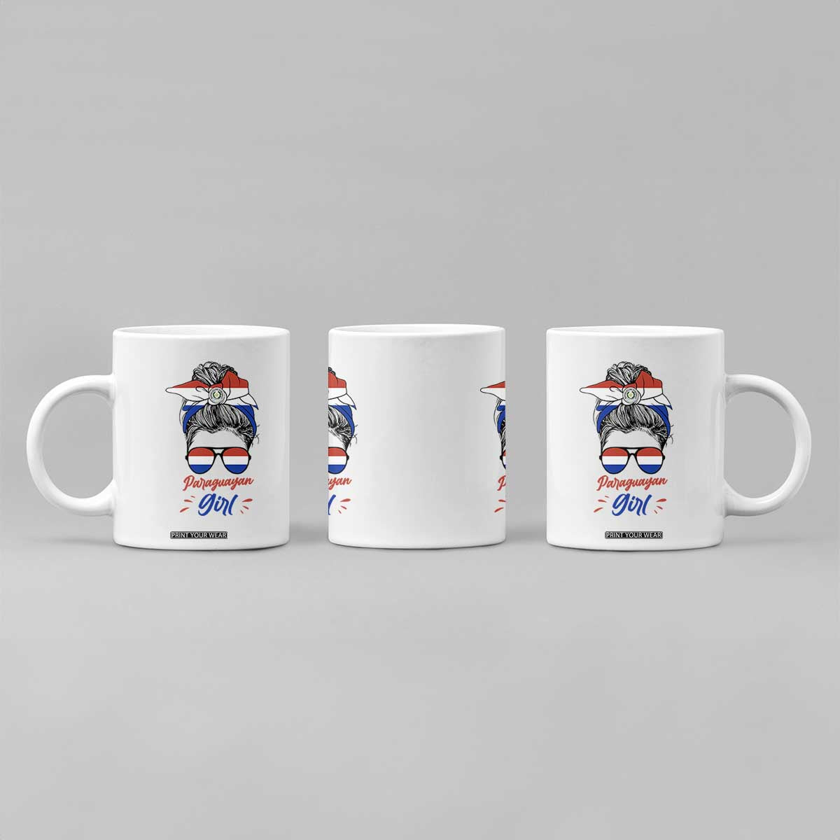 Proud Paraguayan Girl Messy Bun Bandana Aviator Sunglasses Coffee Mug Paraguay Heritage Roots HispanicLatina Pride TS02 Print Your Wear