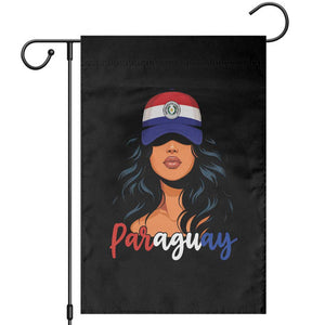 Proud Paraguayan Woman Melanin Curls Afro Latina Garden Flag Paraguay Flag Roots Hispanic Heritage Pride TS02 Black Print Your Wear