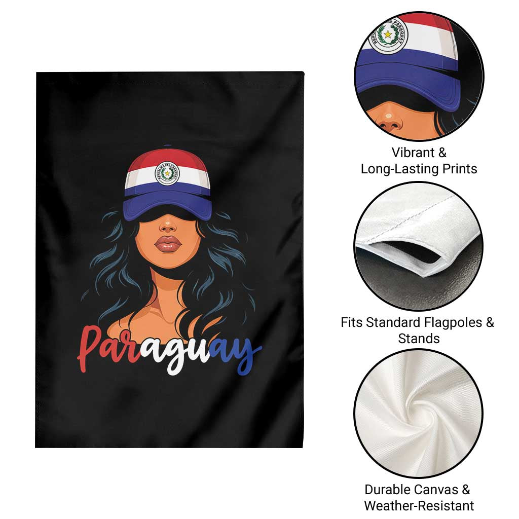 Proud Paraguayan Woman Melanin Curls Afro Latina Garden Flag Paraguay Flag Roots Hispanic Heritage Pride TS02 Print Your Wear