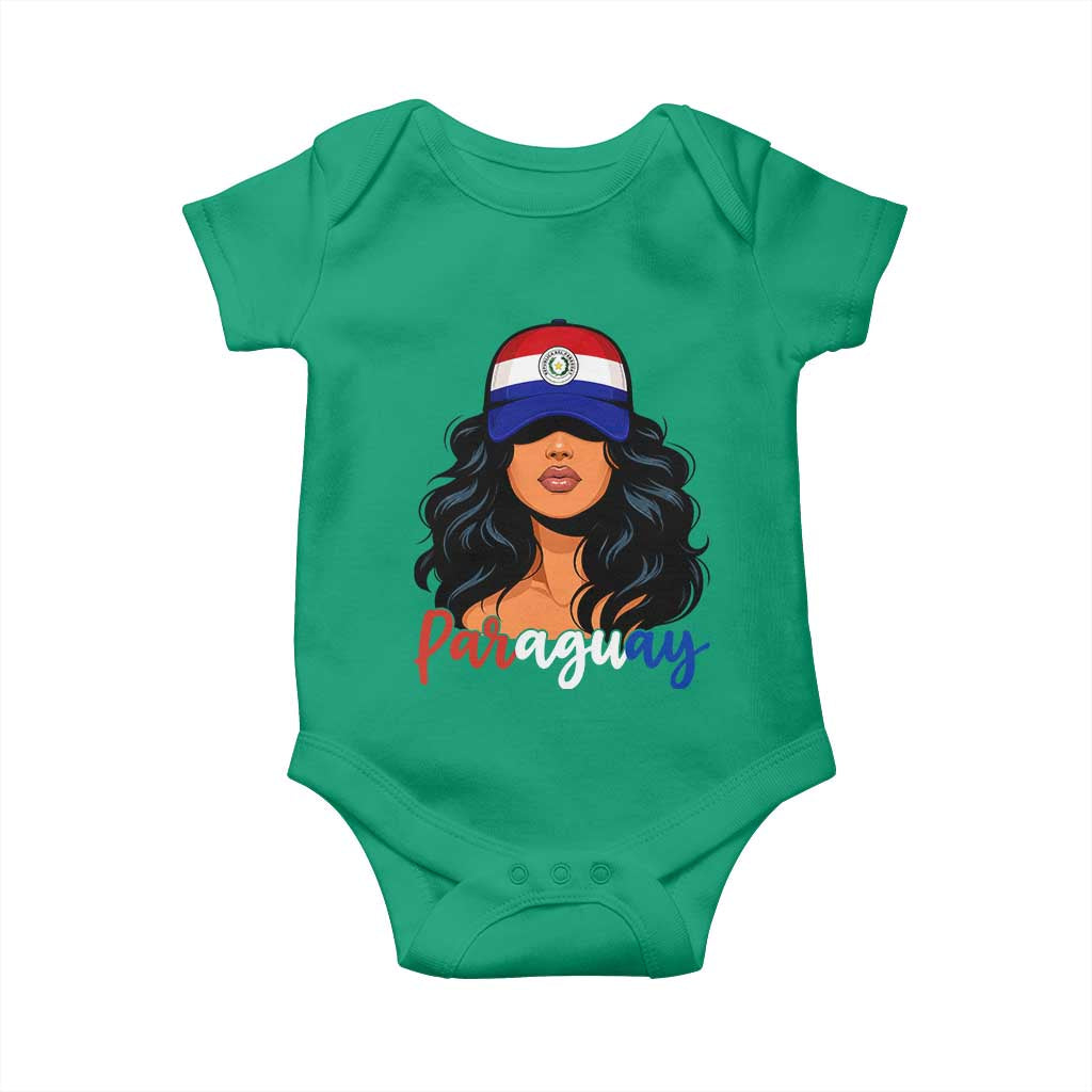 Proud Paraguayan Woman Melanin Curls Afro Latina Baby Onesie Paraguay Flag Roots Hispanic Heritage Pride TS02 Irish Green Print Your Wear