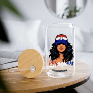 Proud Paraguayan Woman Melanin Curls Afro Latina Glass Can Paraguay Flag Roots Hispanic Heritage Pride TS02 Print Your Wear