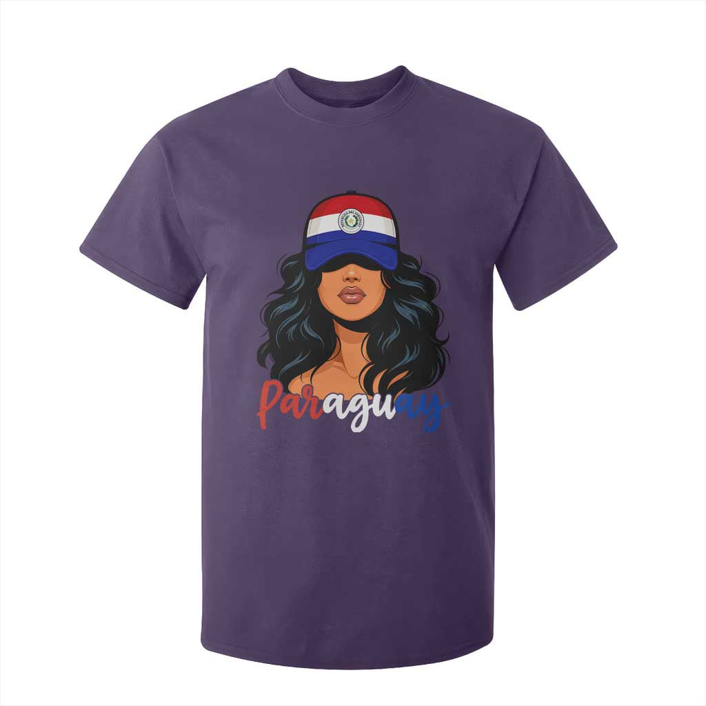 Proud Paraguayan Woman Melanin Curls Afro Latina T Shirt For Kid Paraguay Flag Roots Hispanic Heritage Pride TS02 Purple Print Your Wear