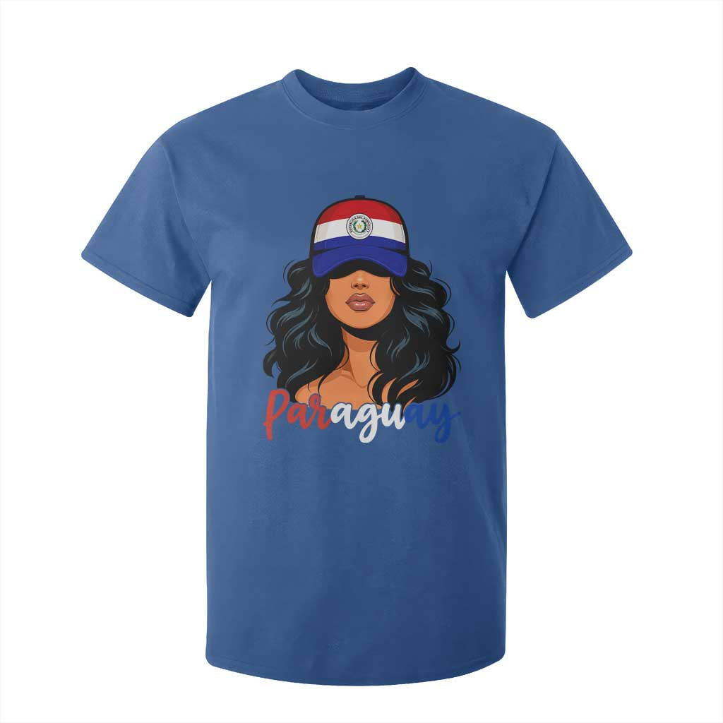 Proud Paraguayan Woman Melanin Curls Afro Latina T Shirt For Kid Paraguay Flag Roots Hispanic Heritage Pride TS02 Royal Blue Print Your Wear