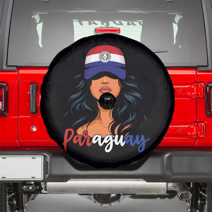 Proud Paraguayan Woman Melanin Curls Afro Latina Spare Tire Cover Paraguay Flag Roots Hispanic Heritage Pride TS02 Black Print Your Wear