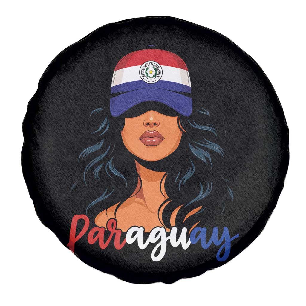 Proud Paraguayan Woman Melanin Curls Afro Latina Spare Tire Cover Paraguay Flag Roots Hispanic Heritage Pride TS02 Print Your Wear