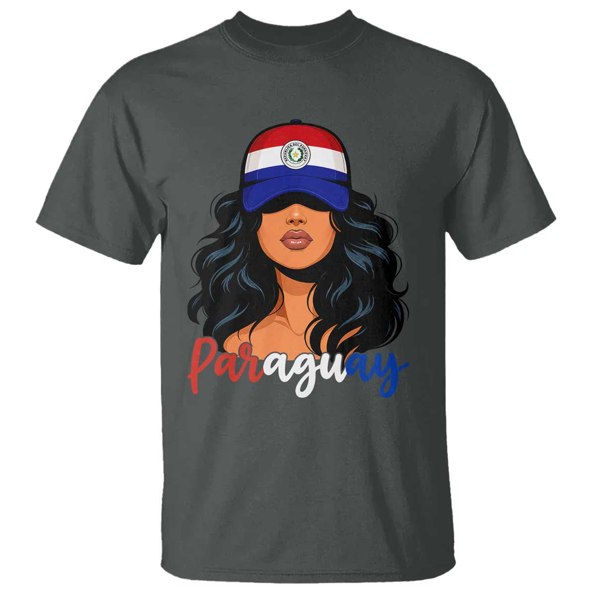 Proud Paraguayan Woman Melanin Curls Afro Latina T Shirt Paraguay Flag Roots Hispanic Heritage Pride TS02 Print Your Wear
